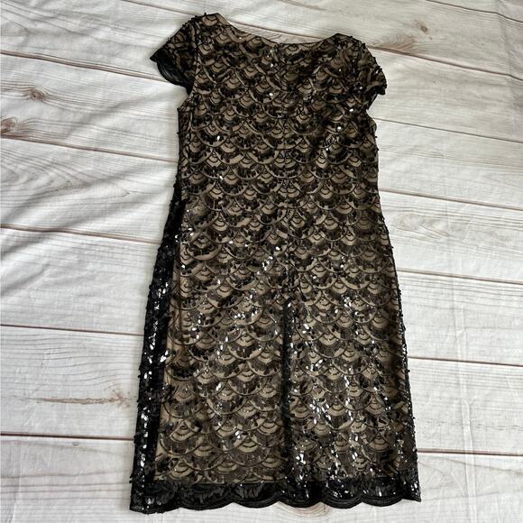 Jessica Howard Formal art deco scalloped sequins black size 6 - Picture 7 of 11